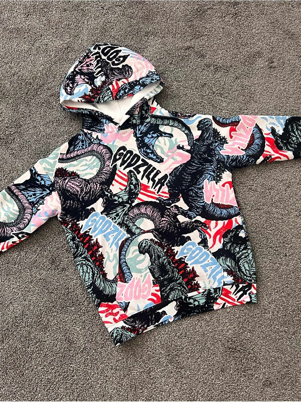H&M Limited edition Godzilla hoodie retro boys size L NWOT